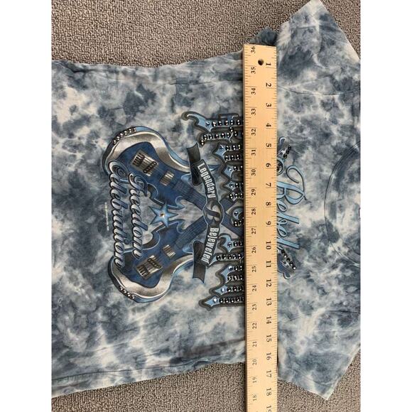 Bejeweled by Susan Fixel Womens Large T Shirt Tie Dye Rhinestone Rock Graphic - Picture 5 of 7